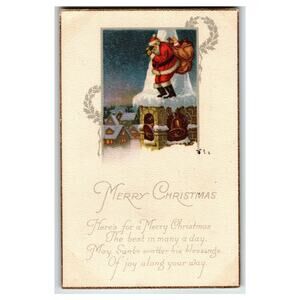 Vintage Santa Claus Christmas Postcard Merry Christmas Holiday Series 992D